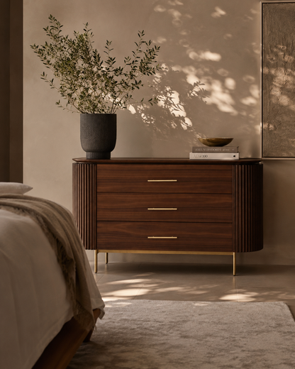 Lantine 3 Drawer Dresser - Dark Walnut