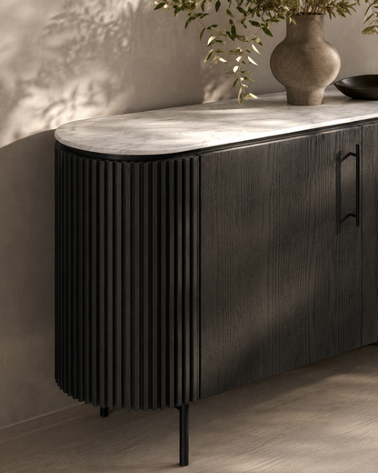 Lantine Marble Buffet - Black Oak