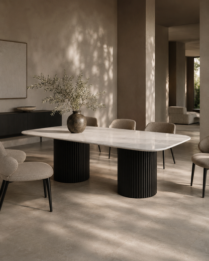 Lantine Marble 240 Dining Table – Matt Black