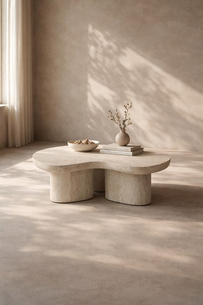 Lilac Coffee Table - Faux Travertine