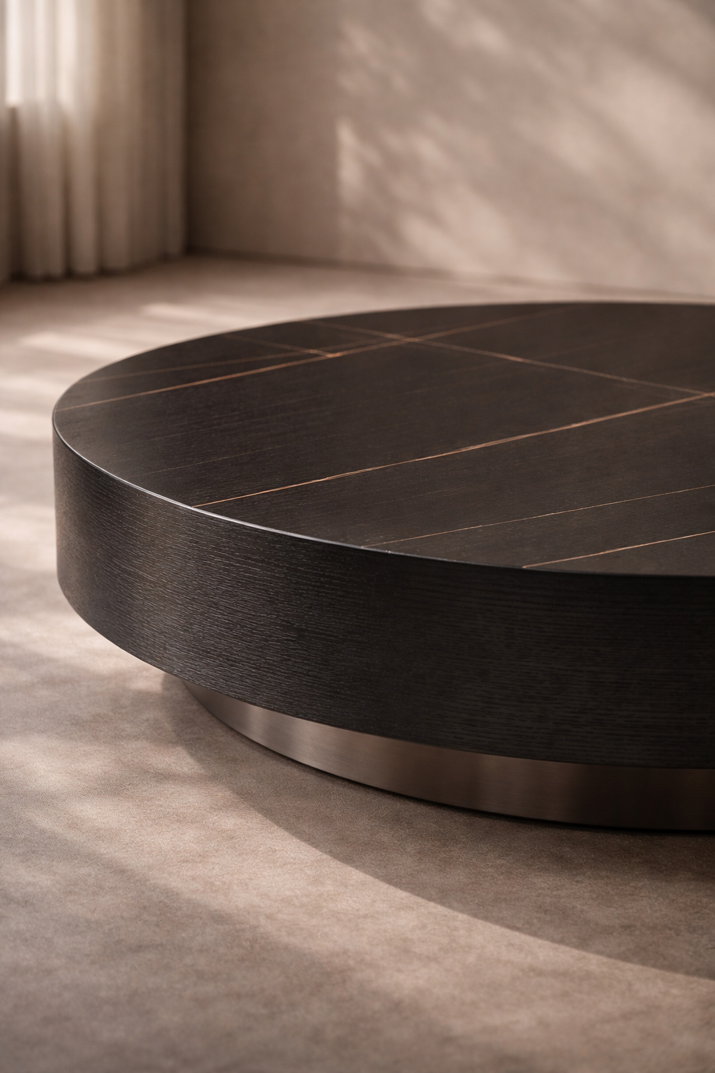 Coin Coffee Table - Black Ceramic Marble