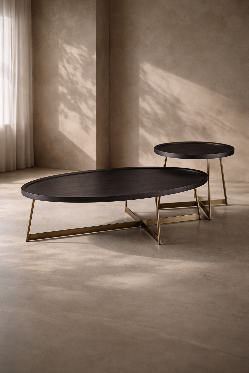 Lane Coffee Table - Smoke Oak/Gold