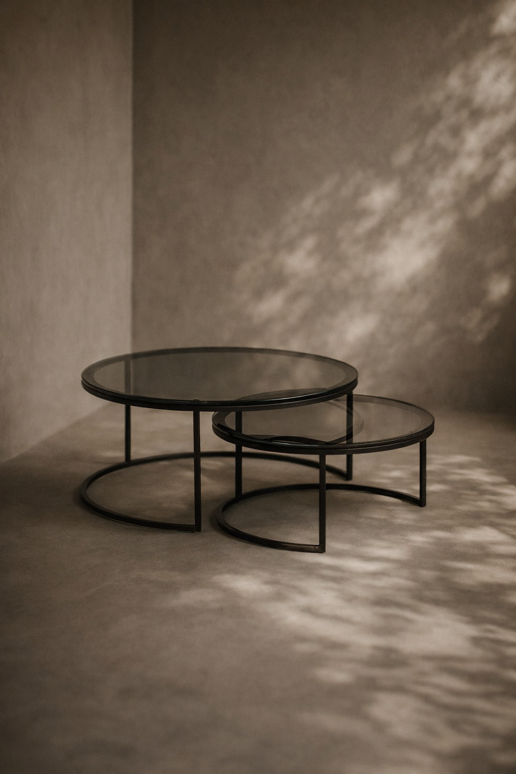 Wheel Coffee Table - Large - Glass