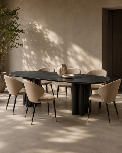 Moon Dining Table 240 - Black Oak