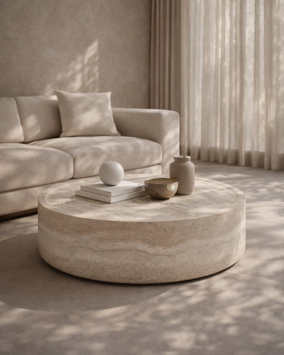 Ciladro Coffee Table - Faux Travertine - Large