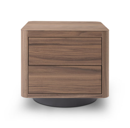 Coin Bedside Table - Light Walnut