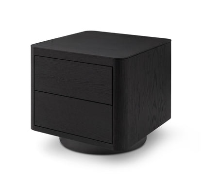 Coin Bedside Table - Smoke Oak