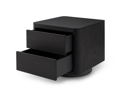 Coin Bedside Table - Smoke Oak