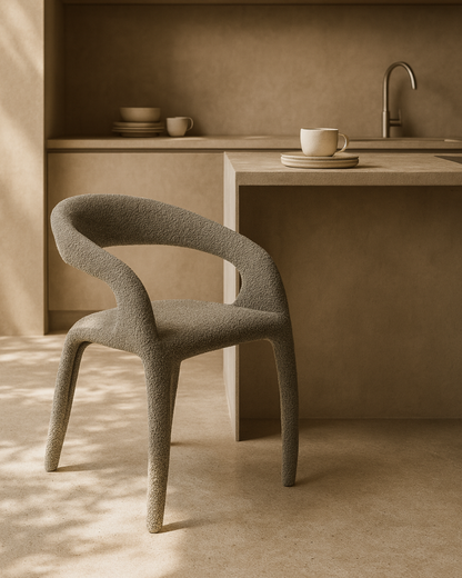 Escada Dining Chair - Chex Bouclé Charcoal