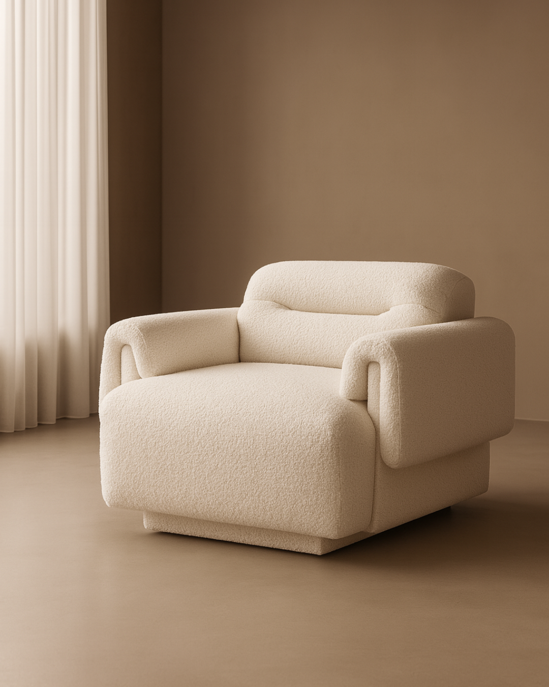 Frankie 1-Seater Sofa - Chex Polar Bouclé