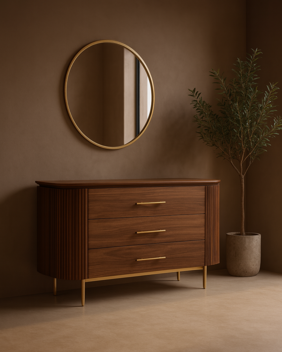 Lantine 3 Drawer Dresser - Dark Walnut