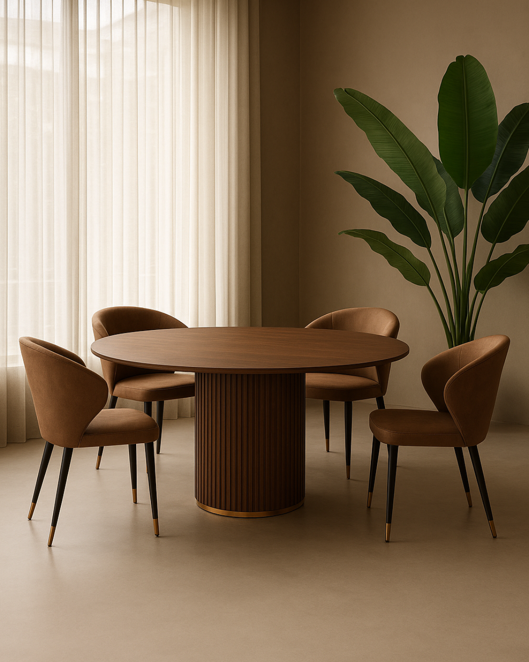 Lantine 150 Dining Table - Walnut &amp; Brass