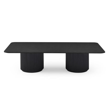 Lantine Coffee Table - Double Pedestal - Black Oak