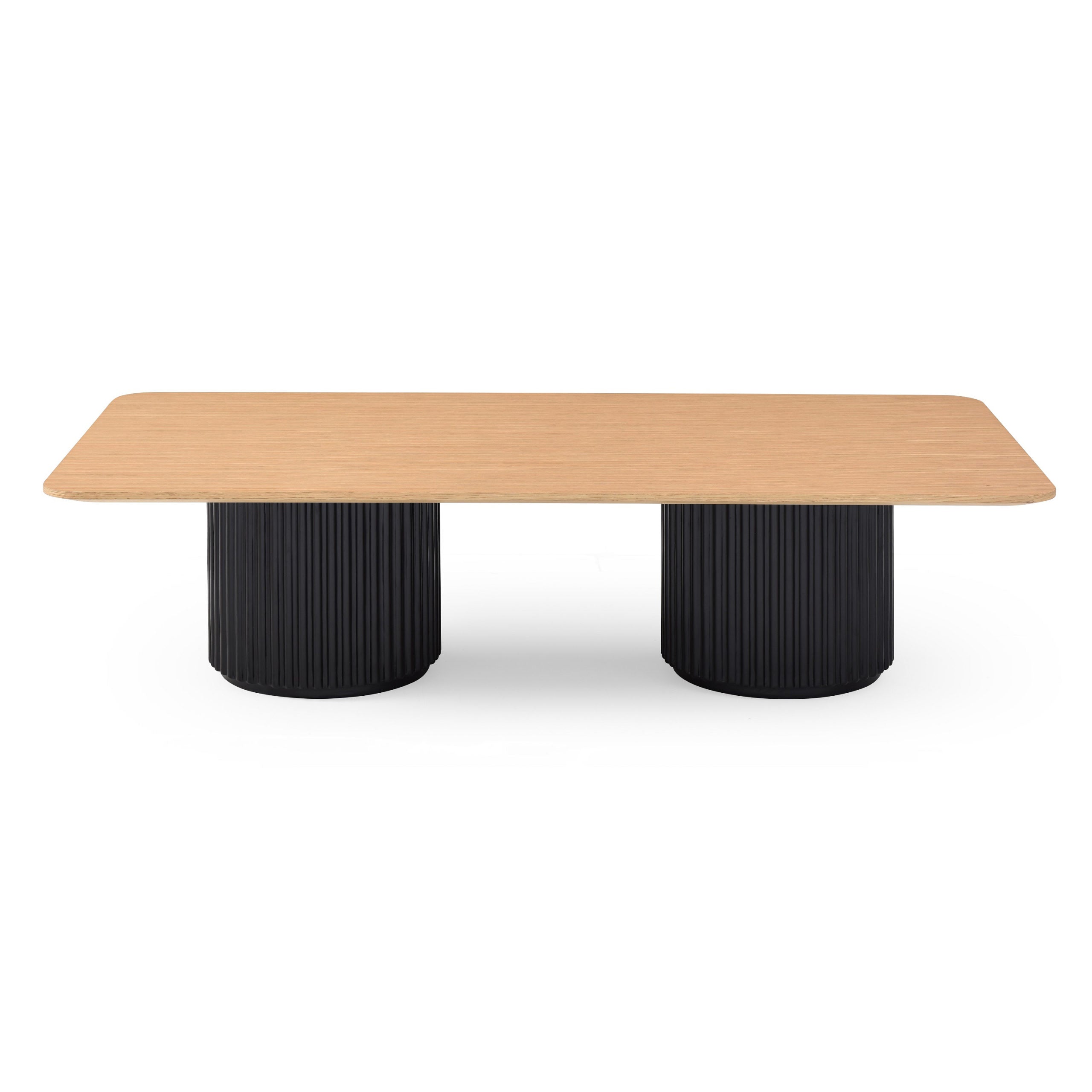 Lantine Coffee Table - Double Pedestal - Ash/Black