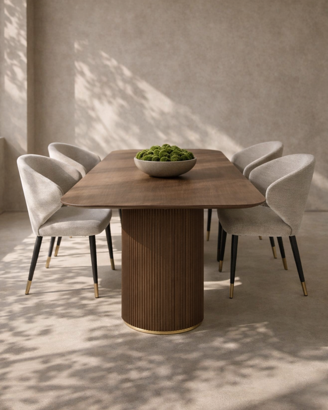 Lantine 240 Dining Table – Walnut &amp; Brass