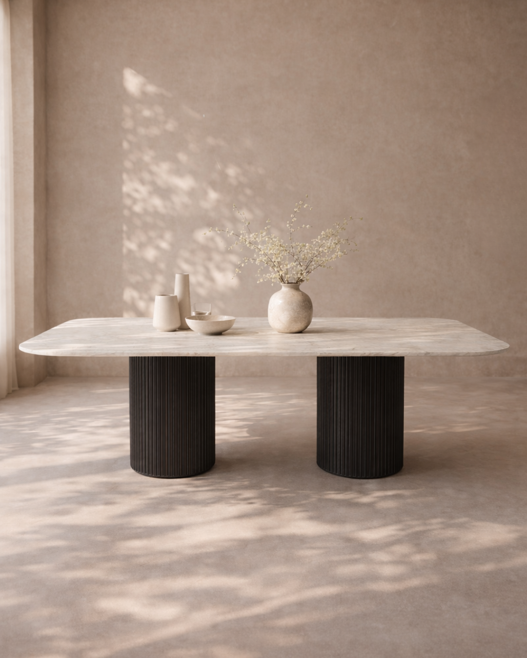Lantine Marble 240 Dining Table – Matt Black
