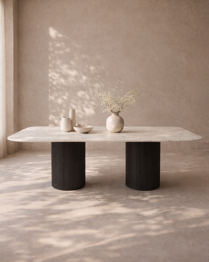 Lantine Marble 240 Dining Table – Matt Black