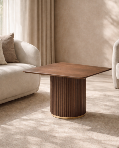 Lantine Side Table - Walnut &amp; Brass