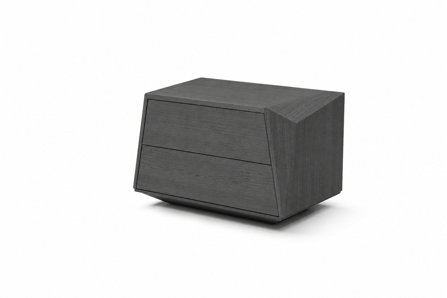 Madon Wide Bedside Table 700mm - Smoke Oak