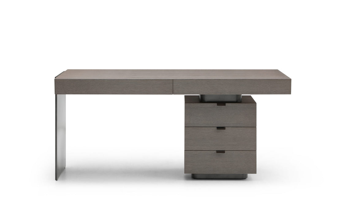 Oston Office Desk - Grey - Right Hand Drawers