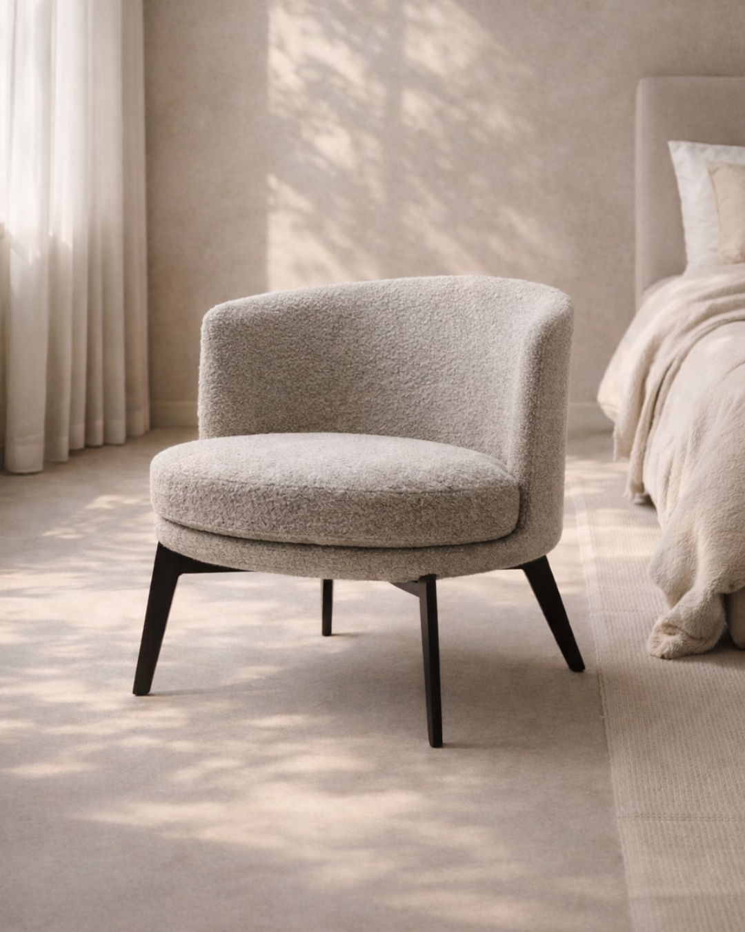 Preston Lounge Chair - Bouclé Steam