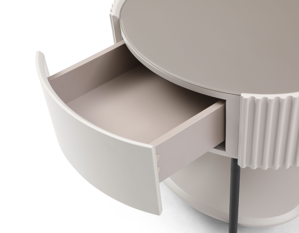 Avola Bedside Table - Matte Beige