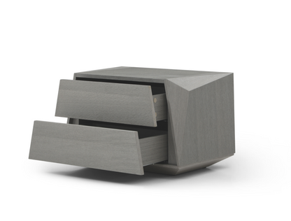 Madon Wide Bedside Table 700mm - Dark Grey Oak