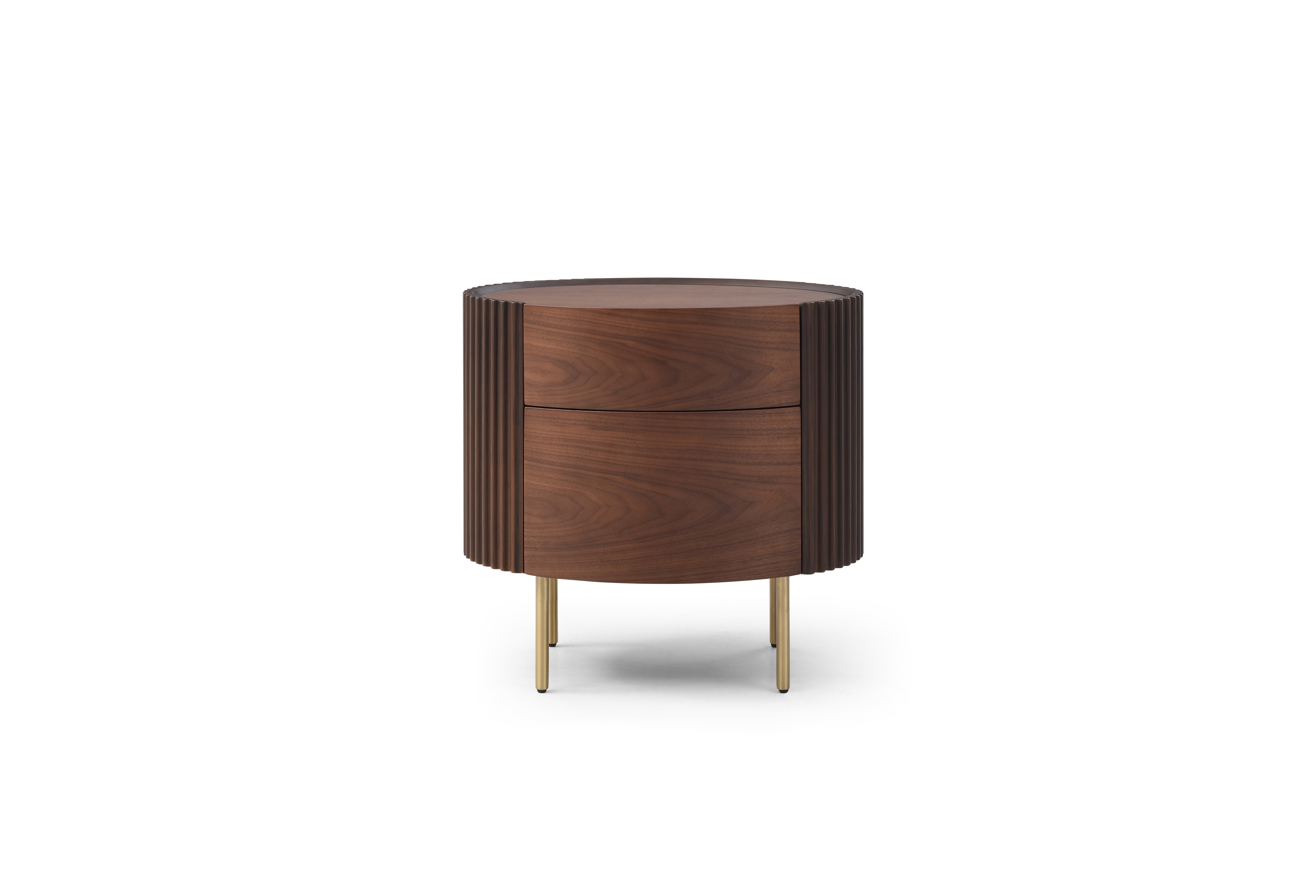 Lantine Bedside Table - Walnut &amp; Brass