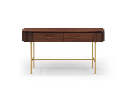 Lantine Console - Walnut &amp; Brass