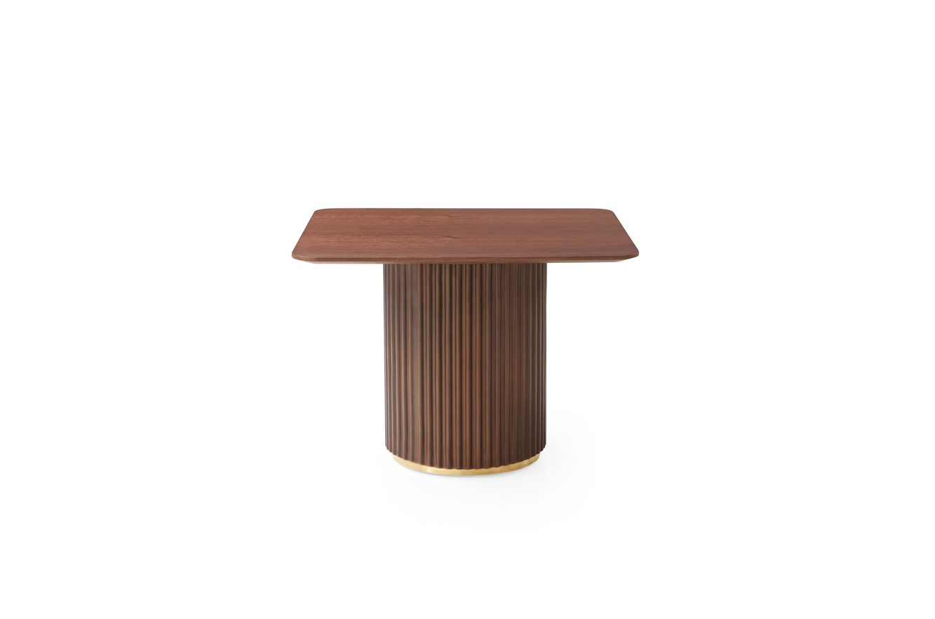 Lantine Side Table - Walnut &amp; Brass