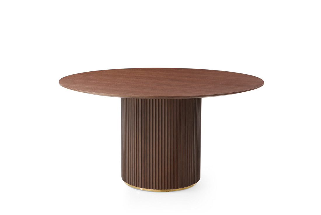 Lantine 150 Dining Table - Walnut &amp; Brass