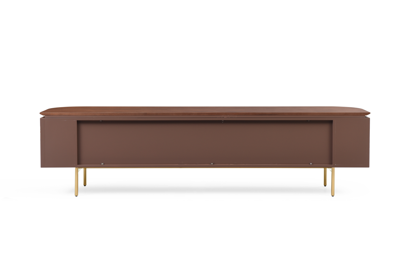 Lantine TV Unit - Walnut &amp; Brass