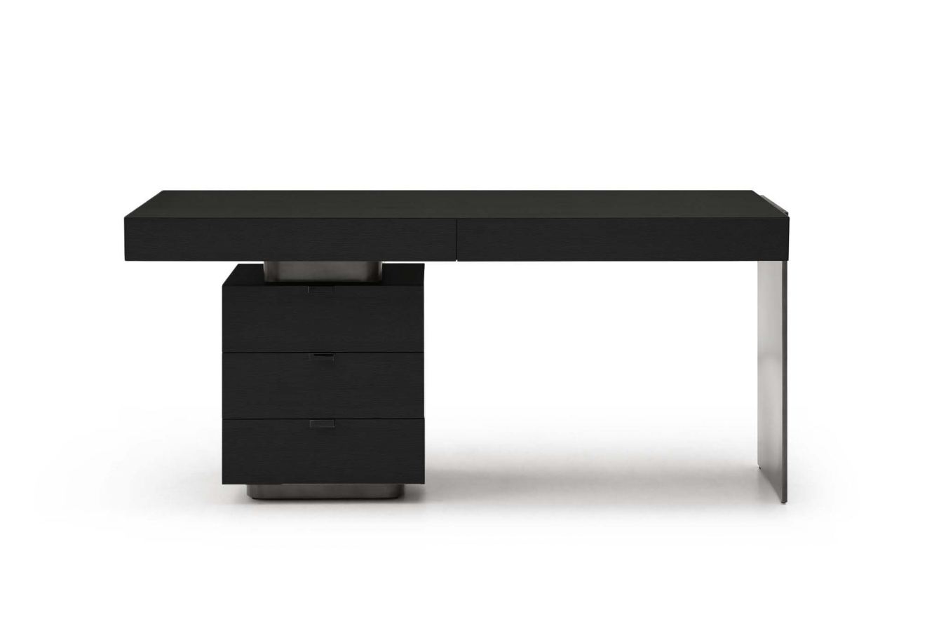 Oston Desk - Smoke Oak - Left Hand Drawers