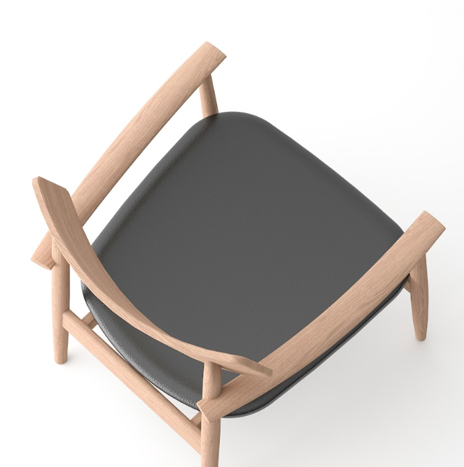 Mono Solid Oak &amp; Black Lounge Chair