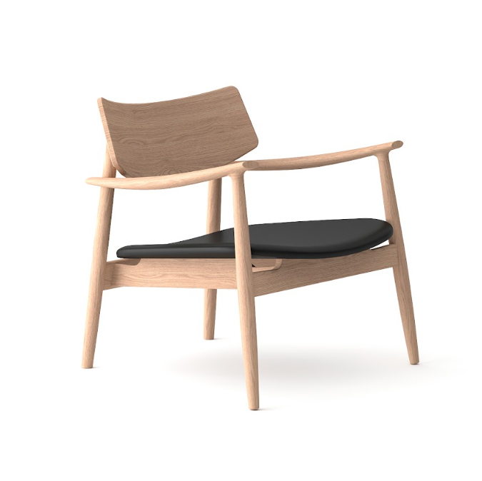 Mono Solid Oak &amp; Black Lounge Chair