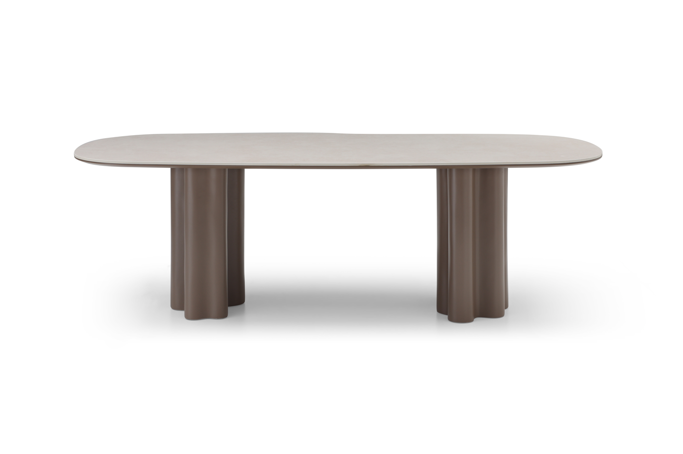 Moon Dining Table - 240 - Cocoa &amp; Cream Ceramic