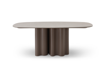 Moon Dining Table - 200 - Cocoa &amp; Cream Ceramic