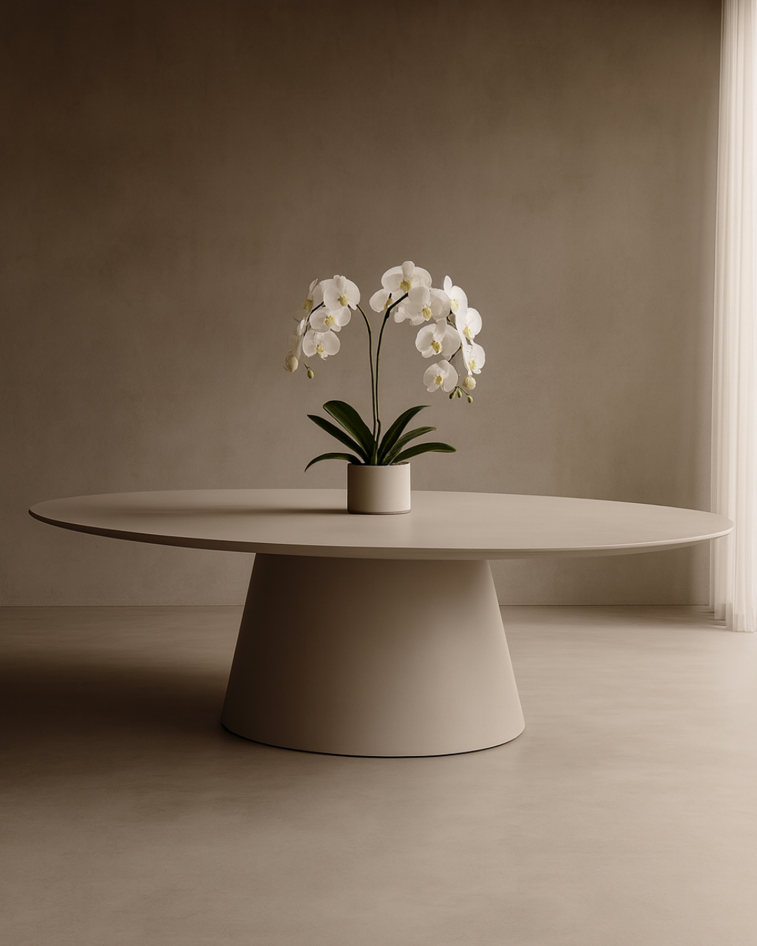 Tavamo Dining Table - Oval - Matte Beige