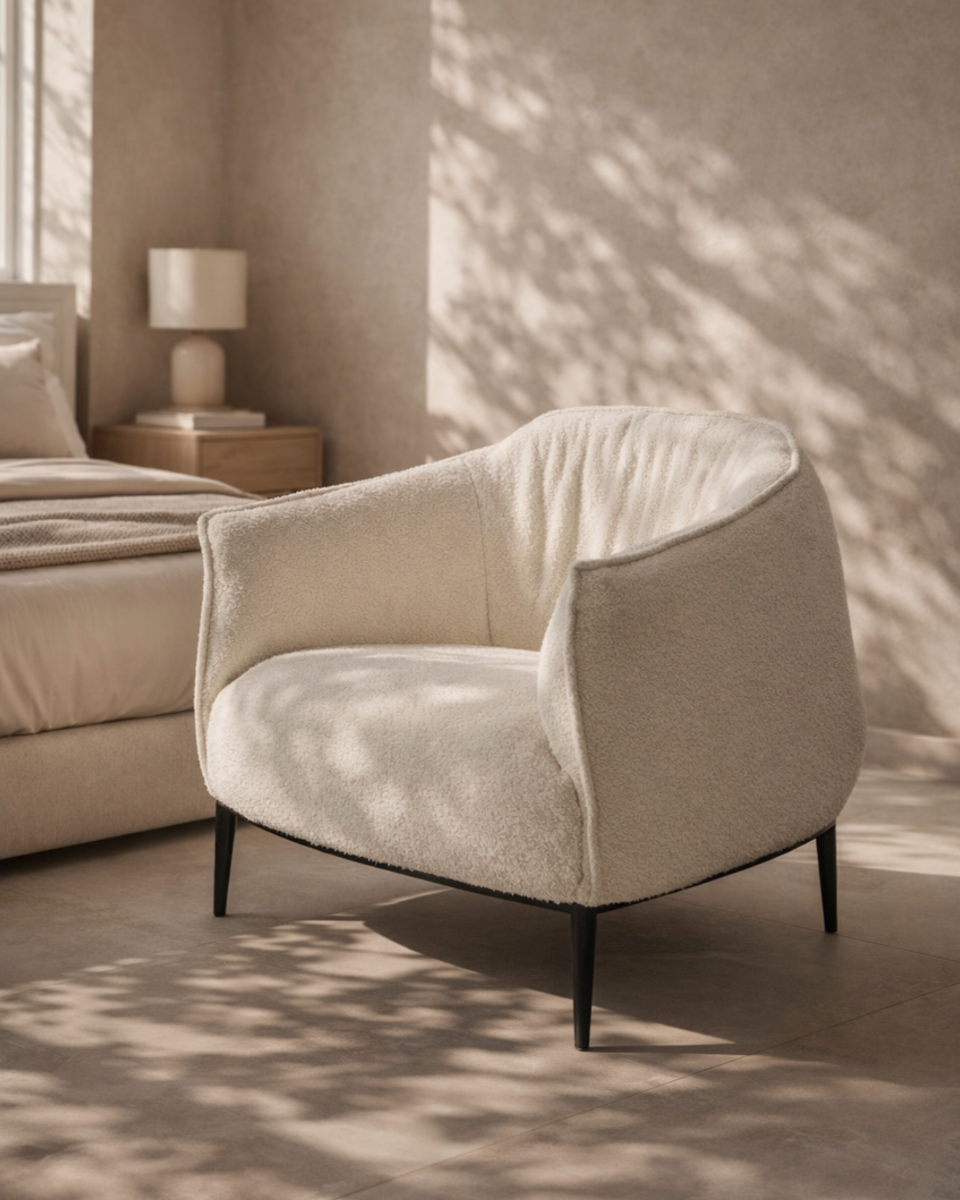 Tyrone Lounge Chair - Chex Bouclé Polar