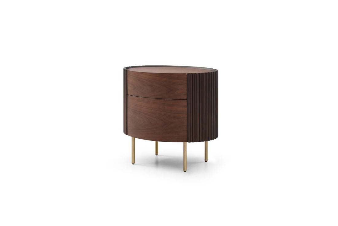 Lantine Bedside Table - Walnut &amp; Brass
