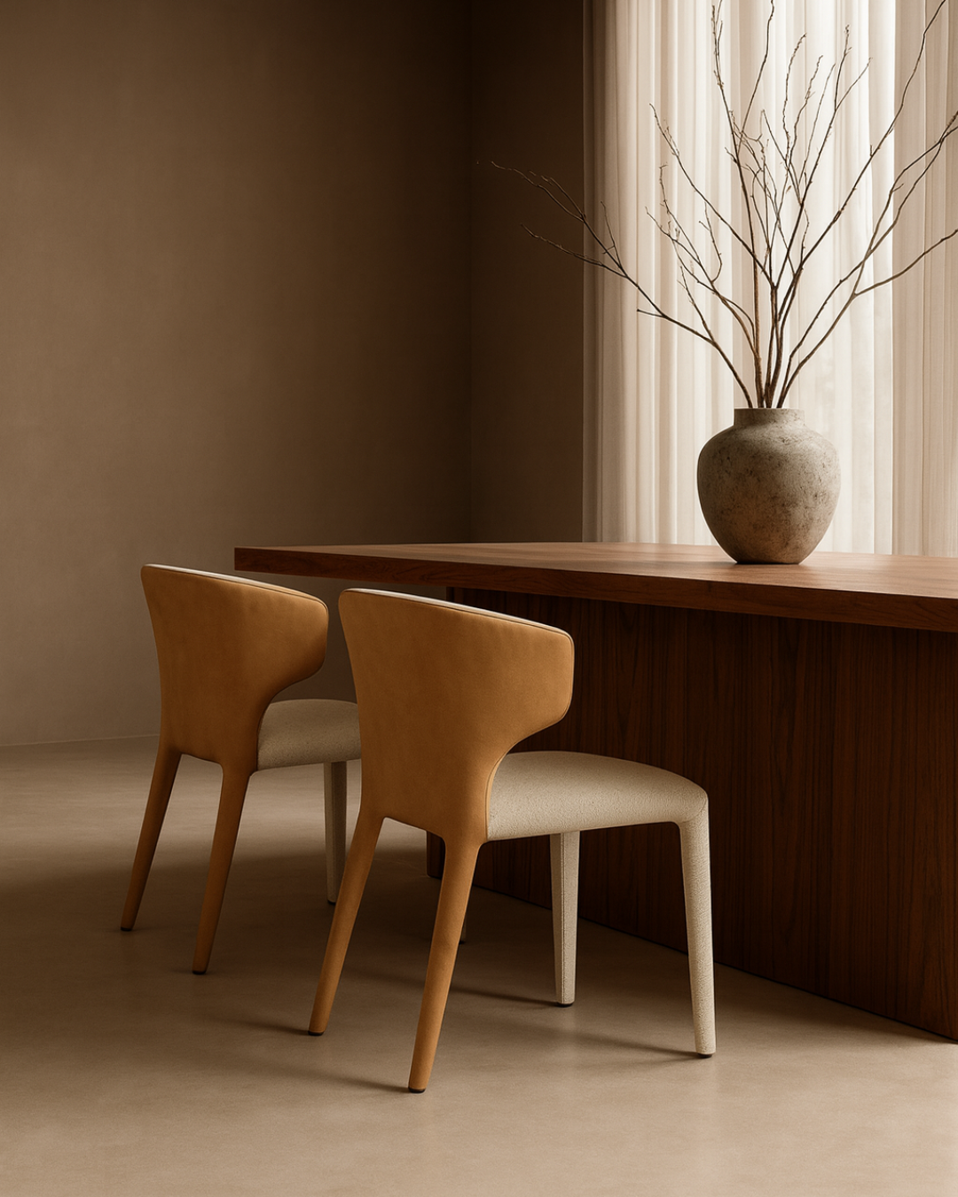 Vela Dining Chair - Avery Cream &amp; Honey