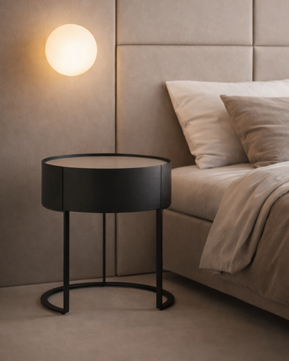 Verge Bedside Table - Black Oak