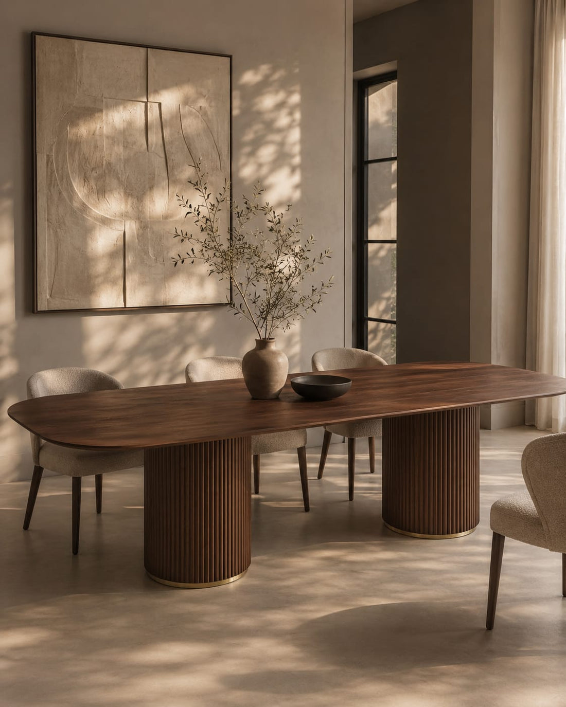 Lantine 280 Dining Table - Walnut & Brass