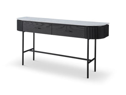 Lantine Marble Console Table - Matt Black