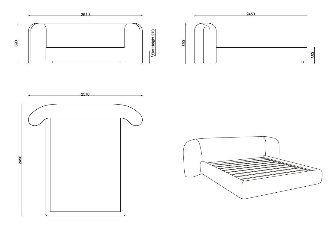 Coria King Size Bed