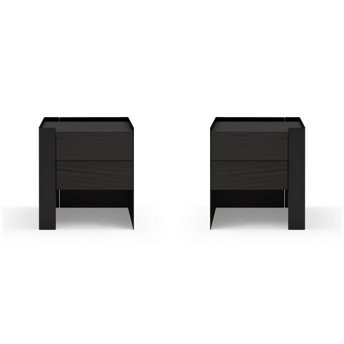 Tunica Bedside Table - Black Oak - Pair