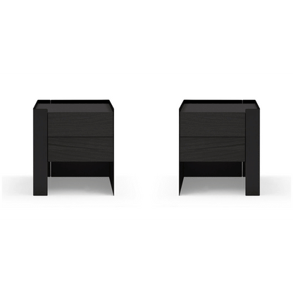 Tunica Bedside Table - Black Oak - Pair