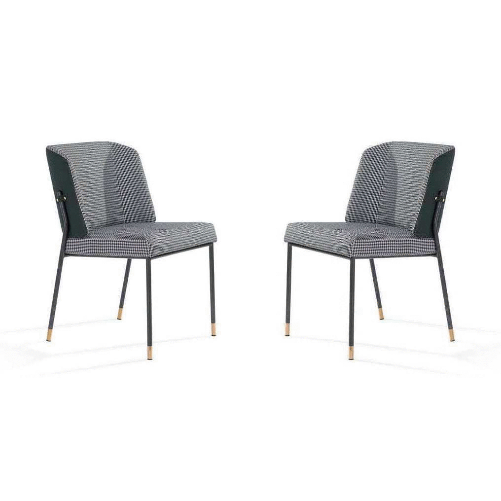 Victor Dining Chair - Houndstooth - Set of 2