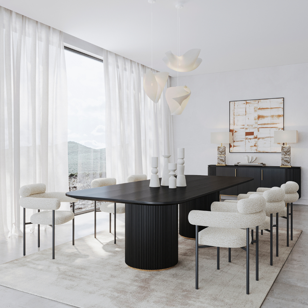 Lantine 280 Dining Table - Black Oak & Brass – Tommy Franks