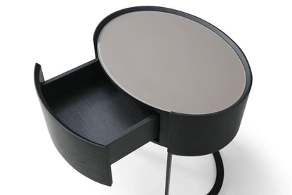 Verge Bedside Table - Black Oak